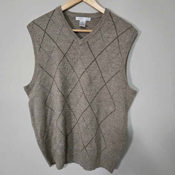 Geoffrey Beene Other - GEOFFREY BEENE mens Large sweater vest beige, Brown  💯 acrylic
